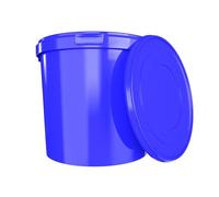 Seau avec couvercle - 10 l - Bleu - Rond - En plastique alimentaire - Hermétique et stable - Seau vide avec poignée et couvercle - Convient pour les produits alimentaires, la chimie, la lessive en