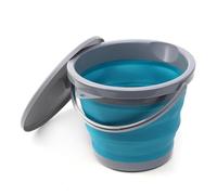 Seau avec Couvercle 5L Seau Pliable en Silicone Bleu Bassine Pliante Pliable Gain de Place Nettoyage Sceau Retractable pour Lavage de Voiture Camping Pêche