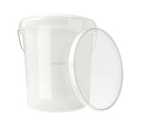 Seau avec couvercle transparent de 16 l - Convient à un usage alimentaire hermétique et stable - Seau vide avec poignée et couvercle - Pour aliments