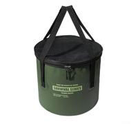 Seau Camping Car 22L Douche Portable Compact | Pliage pour rapide pour 2s, épaisseur 2cm, idéal rangement caravaning, camping, van life(Green)