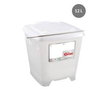 Seau carré HACCP + couvercle étanche - Blanc - 12 L