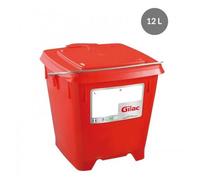 Seau carré HACCP + couvercle étanche - Rouge - 12 L