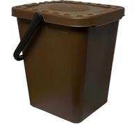 Seau collecteur de déchets biodégradables avec couvercle - Brun - 10 l