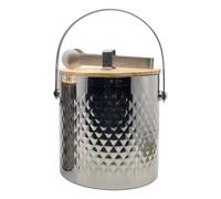 Seau de bar - Seau de bar avec couvercle en acier inoxydable - Garde le congelé - Pour la maison, les fêtes, avec pince pour cocktails, vin, champagne, whisky