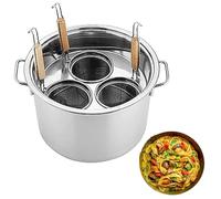 Seau De Chaudière À Nouilles De Cuisine À 3 Trous, Marmite À Pâtes En Acier Inoxydable, Outil De Cuisson Multipots, Cuiseur À Pâtes Commercial Avec Séparateur Et Passoire