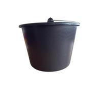 Seau de construction professionnel - 12 l - Noir - Avec échelle de litres - Seau de maçonnerie robuste pour ciment, mortier, eau et plus encore - Idéal pour la construction, le jardin, la maison et