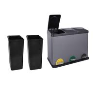 Seau de cuisine SVITA TC3X15 gris Poubelle 45 litres Poubelle tri sélectif Corbeille à papier