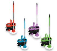 Seau de nettoyage avec balai à franges et panier rotatif pour tous types de sols Spin Mop 360 GiòStyle