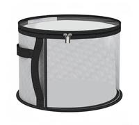Seau de rangement pliable pour chapeaux avec poignée renforcée, sac à bord rond de grande capacité pour l'organisation de voyage et de la maison, boîte de rangement en tissu non tissé noir pouvant