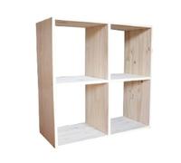 Seau de Rangement sans Vernis 4 Compartiments 70,4 x 70,5 x 30 cm