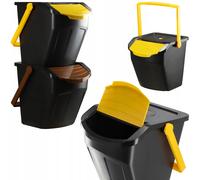 Seau de recyclage KADAX, poubelle 25L avec couvercle, 2 pièces 25L