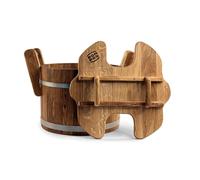 Seau de sauna en bois avec couvercle 23 L