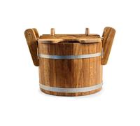 Seau de sauna en bois avec couvercle, 35 l