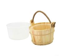 Seau de Sauna en Cèdre 4L Poignées Corde | pour bois de cèdre aromatique, poignées corde robustes, capacité 4L, pour idéal rituels bien-être, résistance humidité