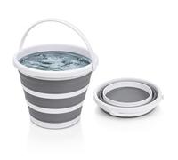 Seau domestique XXL 10 litres - Fonction pliable - Seau à eau pliable - Seau en plastique - Pour la pêche - Seau universel - Seau d'eau - Jardin - Maison - Nettoyage - Pliable