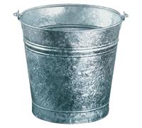 Seau en acier galvanisé, 16 litres, forme ronde, diamètre 33,5 cm