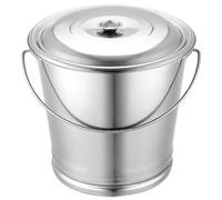 Seau en acier inoxydable avec couvercle, bac à compost en acier inoxydable de 8 L, conteneurs de stockage des aliments, seau en métal portable avec poignée pour grains de farine de riz · 1