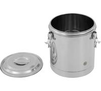 Seau en acier inoxydable isolé - Seau de stockage pour aliments de 30 litres - Rond - 34,5 x 38,5 cm - Double paroi - Pour cuisine, cafétéria, restaurant - Argenté
