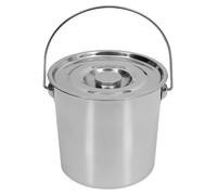 Seau en acier inoxydable - Seau avec couvercle et poignée - Capacité 12 l - Épaisseur de paroi env. 1 mm - Hauteur 24,5 cm - Diamètre 26 cm - Convient au contact alimentaire, réutilisable