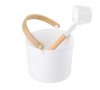 Seau en aluminium sauna - 7L, tonneau de sauna luxueux avec une | poignée polle, ensemble de seaux d'eau en métal | Accessoires de pelle à cuillère assortis pour les saunas à domicile