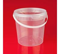 Seau en plastique transparent 12 x 1 L avec couvercle