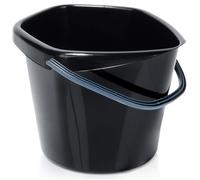 Seau en plastique - VILDE - 5L - Noir - Poignée grise - 27x24,5x19 cm - Bec verseur - Robuste - Léger - Polyvalent
