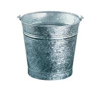 Seau Évasé 16L Ø32 cm - Acier Galvanisé à Chaud Anti-Corrosion - Fond Renforcé Pied Feuillard 1,5 mm - Seau d’Eau Durable Multi-Usages Intérieur & Extérieur - Entretien Maison & Jardin - 040140