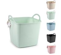 Seau flexible de 16 litres, vert menthe, pour charges lourdes, avec 2 poignées, fabriqué à partir de matériaux recyclés