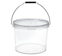 Seau Garronda avec couvercle, 10 litres, lot de 50, pour le stockage de produits alimentaires et chimiques, transparent GD-0072