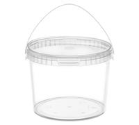 Seau Garronda avec couvercle, 3 litres, lot de 100, pour le stockage de produits alimentaires et chimiques, transparent GD-0072