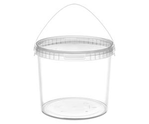 Seau Garronda avec couvercle, 8 litres, lot de 50, pour le stockage de produits alimentaires et chimiques, transparent GD-0072