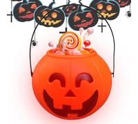 Seau Halloween Décoration Lumineuse avec Visages de Fantômes