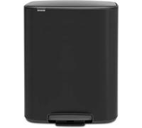 Seau intérieur en plastique 30 L, noir mat, lot de 2