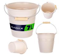 Seau ménager KADAX 7 litres, seau en polypropylène adapté au contact alimentaire, seau de jardinage avec poignée ergonomique, seau en plastique, seau de nettoyage (beige)