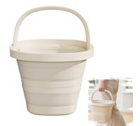 Seau pliable - 10 l - Blanc | Bac de lavage, seau à eau pliable peu encombrant pour extérieur, pêche, bac à sable, seau de camping