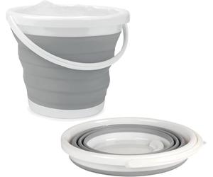 Seau Pliable 10L ,Petite Bassine Bucket pour Le Nettoyage Maison, Voiture & Camping, Seau Ménager Retactable,Gris