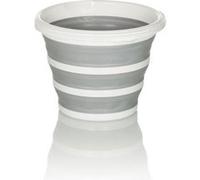 Seau pliable, CLEAN SILR 10l rond plastique gris/blanc hjh OFFICE Gris/Blanc G