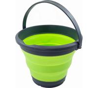 Seau pliable en plastique de 5,5 l, saladier rond pliable, pichet d'eau portable, peu encombrant (gris/vert)