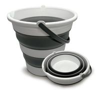Seau Pliable en Silicone 15L Rond avec Poignées, Compact et Gain de Place, Seau Multiusage pour Nettoyage, Voiture, Camping, Jardin, Lessive et Cuisine - CIA&CO