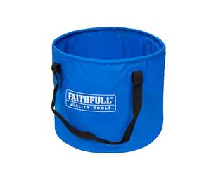 Seau Pliable étanche Faithfull - Conteneur léger en PVC avec poignées Robustes et Design Compact et Pliable à Plat pour Le Nettoyage, la vidange et la plomberie - Capacité de 20 L