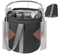 Seau Pliable Seau Pliant en Tissu Oxford étanche de 36L avec Supports en Plastique sur Le Rebord et Les côtés - Black