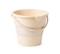 Seau Pliant - 5 L, 10 L, 17 L - Épais - Multifonctionnel - Confortable - Tendance - pour Le Camping, la lessive, Le Lavage de Voiture, Le Bain de Pieds, la pêche (crème, 5L)