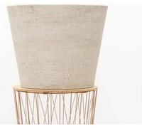 Seau Pot Beige Washed - L - 58x50cm - Grand seau à plantes en matériau robuste