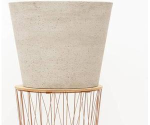 Seau Pot Beige Washed - L - 58x50cm - Grand seau à plantes en matériau robuste