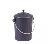 Seau Poubelle à compost en fibre de bambou Noir 4.5