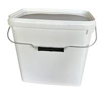 Seau rectangulaire 10 L Blanc Silplast Lot de 1 pièce avec couvercle en plastique alimentaire empilables pour stockage