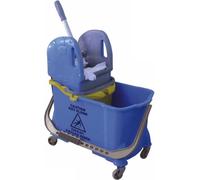 Seau simple - Chariot de nettoyage - Chariot de nettoyage humide pour usage privé et professionnel, bleu/gris, 24/10 litres.