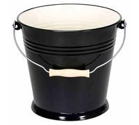 Seau "Triest" 10 l émail noir intérieur crème