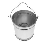 Seau Utilitaire en Métal Fer Rond à Large Ouverture, Poignée renforcée | Style Rustique Vintage Argenté, Levage Facile Depuis Puits Profonds, Usage Nettoyage et Seau à Serpillière