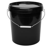 Seaux Garronda avec couvercle, 16 litres, 10 pièces, pour le stockage de produits alimentaires et chimiques Noir GD-0071